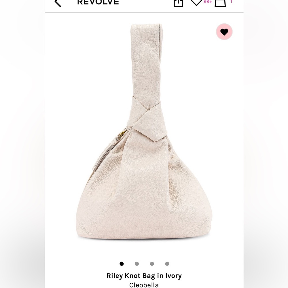 Riley knot bag in ivory